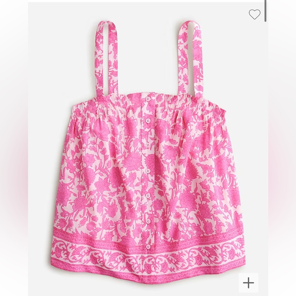J.Crew Button Front Tank in Tiny Rosebud